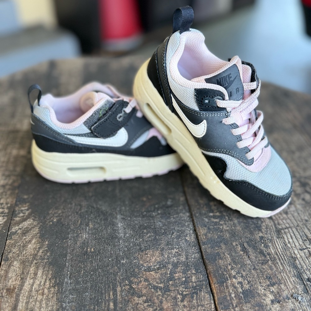Nike Kids' Black, Gray, and Cream Sneakers